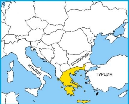 1.2 Греция на карте Европы