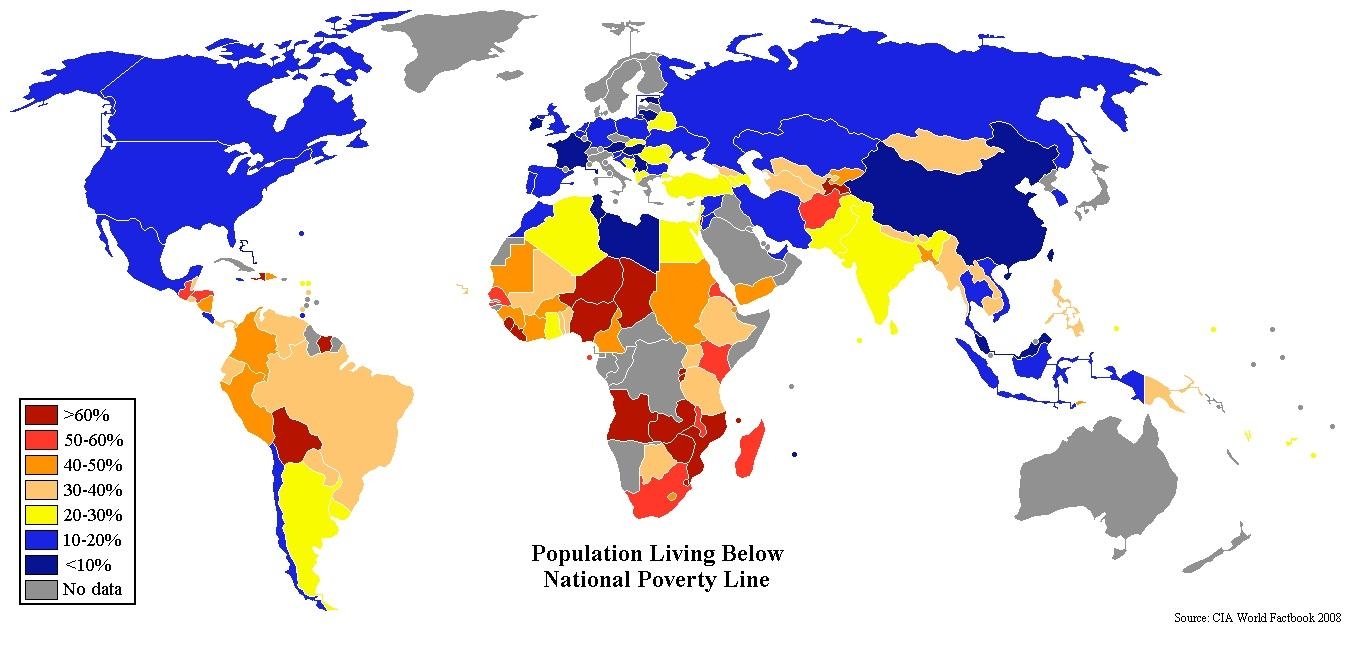2. Карта Удельного веса населения с доходами ниже национальной черты бедности 
