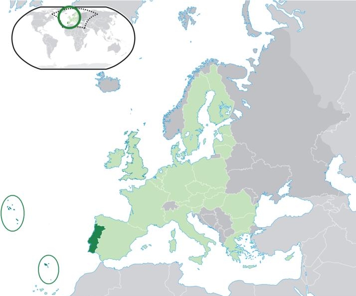 1.3 Португалия на карте Европы