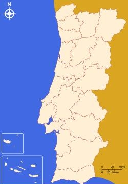 3.1 карта континентальной Португалии с границами округов