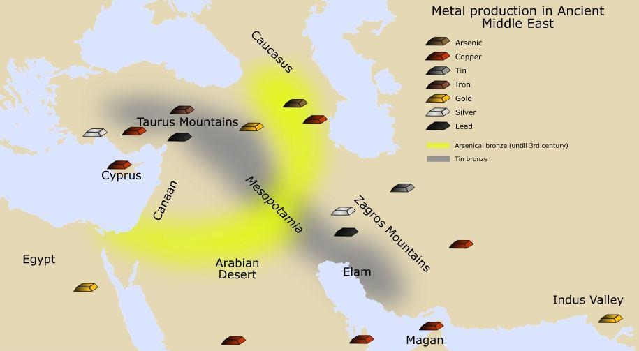 4. Горный районы древнего Ближнего Востока, нахождение металлов