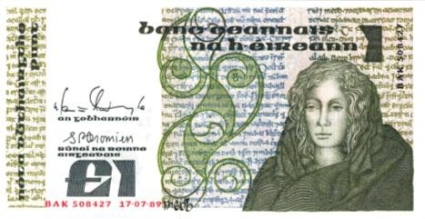 1. Ирландский фунт образца 1976 года