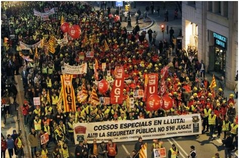 28. Забастовка полицейских и пожарных в Барселоне 2011