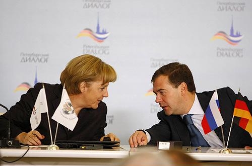 9. Ангела Меркель и Дмитрий Медведев. Октябрь 2008 года