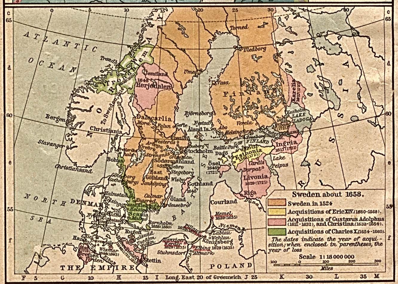 13. Королевство Швеция в 1658 году