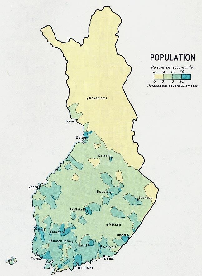 34. Большая часть населения проживает в южной части страны