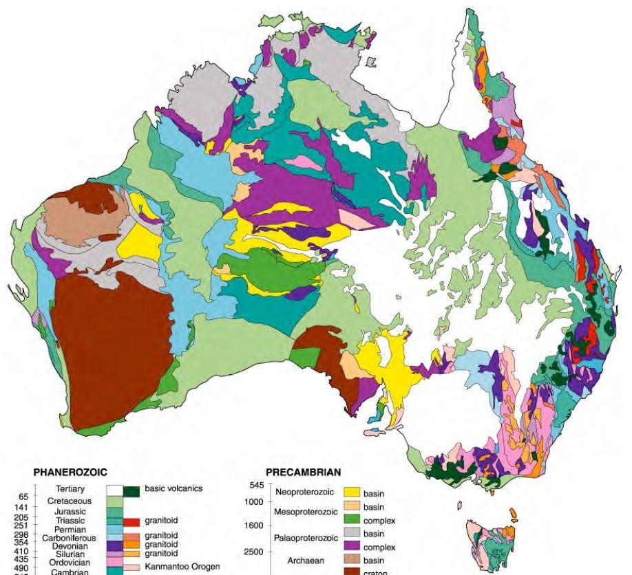 39. Основные геологические регионы Австралии