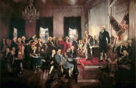 8. Джордж Вашингтон на подписании Конституции Соединенных Штатов